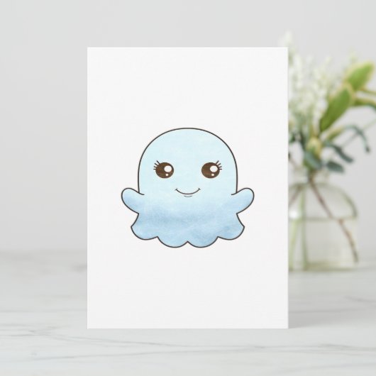 Cartes Pour Fêtes Annuelles Cute Boo Design tendance Unique (Debout devant)