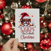 CARTES POUR FÊTES ANNUELLES CUTE BULLDOG VOUS SOUHAITE UNE JOLIE NOËL