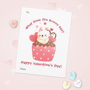 Cartes Pour Fêtes Annuelles Cute Bunny à Cupcake Custom Kids Saint-Valentin