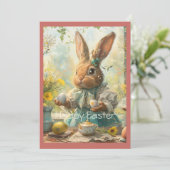 Cartes Pour Fêtes Annuelles Cute Bunny Easter Eggs (Debout devant)