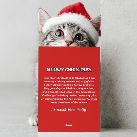 Cartes Pour Fêtes Annuelles Cute Cartoon Funny Cats Lover Red Meowy Christmas