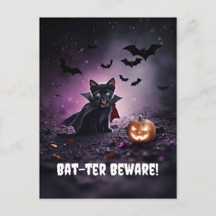 Cartes Pour Fêtes Annuelles Cute Chat Noir Vampire Halloween