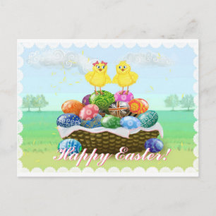 Cartes Pour Fêtes Annuelles Cute Chickens Happy Easter