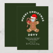 Cartes Pour Fêtes Annuelles Cute Christmas Gingerpain Nom du script Famille (Devant / Derrière)