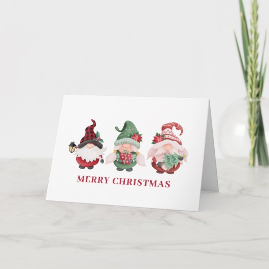 Cartes Pour Fêtes Annuelles Cute Christmas Gnomes (Devant)