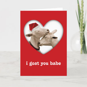 Cartes Pour Fêtes Annuelles Cute Christmas Goat Couple