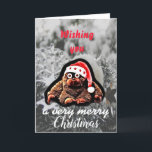 Cartes Pour Fêtes Annuelles Cute christmas monkey holidays holiday card<br><div class="desc">Cute monkey wishing merry christmas</div>