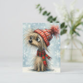 Cartes Pour Fêtes Annuelles Cute Christmas Pup (Debout devant)