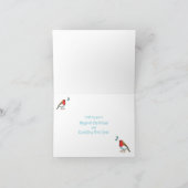 Cartes Pour Fêtes Annuelles Cute Clarinet Player Bunny Rabbit with Robin (Intérieur)