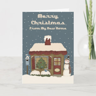 Cartes Pour Fêtes Annuelles Cute Cottage Nouvelle Maison