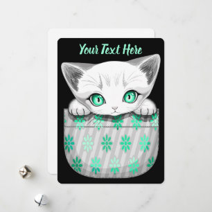 Cartes Pour Fêtes Annuelles Cute de chat et pointe joueuse à partir d'une poch