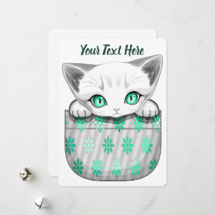 Cartes Pour Fêtes Annuelles Cute de chat et pointe joueuse à partir d'une poch