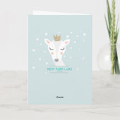 Cartes Pour Fêtes Annuelles Cute Deer - Noël bleu (Dos)