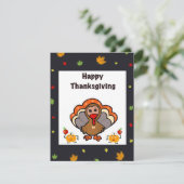 Cartes Pour Fêtes Annuelles Cute dinde d'action de grâces (Debout devant)