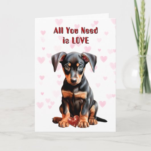 Cartes Pour Fêtes Annuelles Cute Doberman Chien Chien Chien Chien Chien Tout C (Devant)