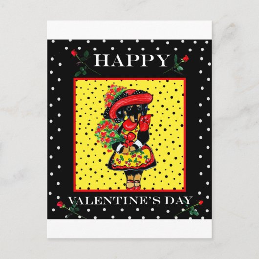 Cartes Pour Fêtes Annuelles Cute Doxie Valentine (Devant)