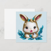 Cartes Pour Fêtes Annuelles Cute et adorable Kawaii Baby Bunny (Devant / Derrière)