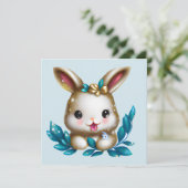 Cartes Pour Fêtes Annuelles Cute et adorable Kawaii Baby Bunny (Debout devant)