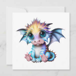 Cartes Pour Fêtes Annuelles Cute et adorable Kawaii Baby Dragon