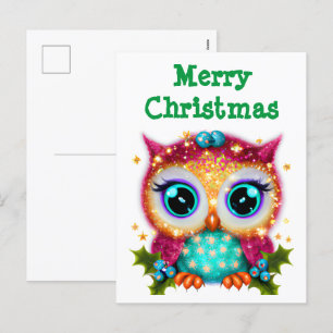 Cartes Pour Fêtes Annuelles Cute et adorable Kawaii Baby Owl