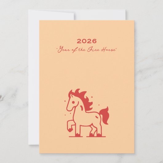 Cartes Pour Fêtes Annuelles Cute Fire Horse (Devant)