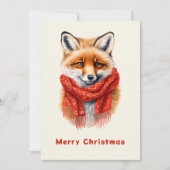 Cartes Pour Fêtes Annuelles Cute Fox in a Red Scarf Autumn Image (Devant)