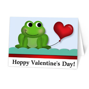 Cartes Pour Fêtes Annuelles Cute Frog Hoppy Valentine's Day