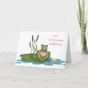 Cartes Pour Fêtes Annuelles Cute Frog, Lily Pad, Toadally Awesome Valentine's