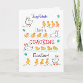 Cartes Pour Fêtes Annuelles Cute Fun Ducklings Quacking Easter, for Uncle (Devant)