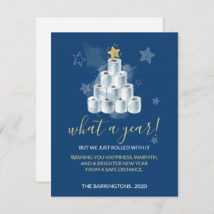 Cartes Pour Fêtes Annuelles Cute Funny 2020 Année Aquarelle Toilette Arbre