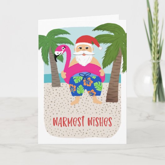 Cartes Pour Fêtes Annuelles Cute Funny Tropical Santa Christmas (Devant)