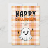 Cartes Pour Fêtes Annuelles Cute Ghost Éffrayant Orange et Black Happy Hallowe (Devant)