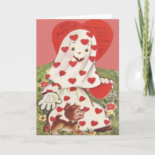 Cartes Pour Fêtes Annuelles Cute Ghost Puppy Dog Heart Valentine
