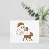 Cartes Pour Fêtes Annuelles Cute Ghost Walking Frenchie (Debout devant)