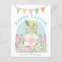 Cute Gnome Bunny Chick Spring Pastels Joyeux Pâque