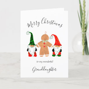 Cartes Pour Fêtes Annuelles Cute Gnome Grandgirl Christmas Gingpain homme