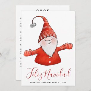 Cartes Pour Fêtes Annuelles Cute Gnome Modern Feliz Navidad avec Calendrier 20