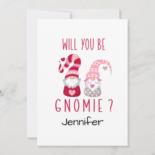 Cartes Pour Fêtes Annuelles Cute Gnome Personnalisé Romantique Saint-Valentin (Devant)