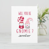 Cartes Pour Fêtes Annuelles Cute Gnome Personnalisé Romantique Saint-Valentin (Debout devant)