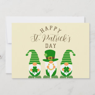 Cartes Pour Fêtes Annuelles Cute Gnomes Vert Joyeux St Patrick's Day Moderne
