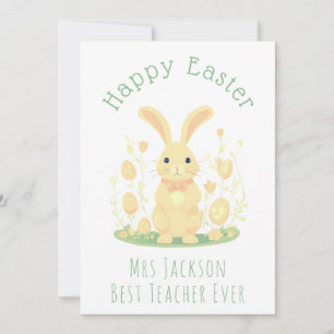 Cartes Pour Fêtes Annuelles Cute Golden Easter Bunny maternelle jardin d'enfan