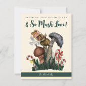 Cartes Pour Fêtes Annuelles Cute Green Snail Champignons Good Vibes Noël (Devant)