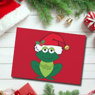 Cartes Pour Fêtes Annuelles Cute Grenouille de Noël