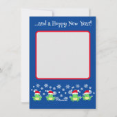 Cartes Pour Fêtes Annuelles Cute Grenouille verte Noël Père Noël Carton Bleu (Dos)