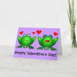 Cartes Pour Fêtes Annuelles Cute Grenouilles vertes Joyeux Jour des Valentines