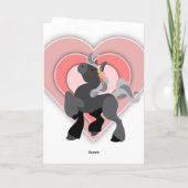 Cartes Pour Fêtes Annuelles Cute Grey Pony et Coeurs Cheval Saint Valentin (Dos)