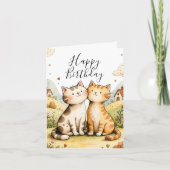 Cartes Pour Fêtes Annuelles Cute Happy Birthday Cat (Devant)