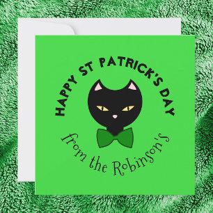 Cartes Pour Fêtes Annuelles Cute Happy Jour de la Saint Patrick Noir Chat Emer