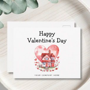 Cartes Pour Fêtes Annuelles Cute Heart House Valentine's Day Immobilier