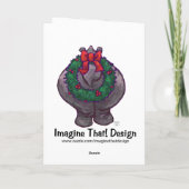 Cartes Pour Fêtes Annuelles Cute Hippo Holiday (Dos)